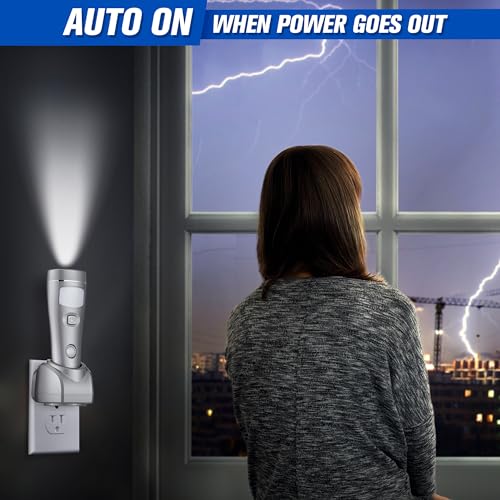 Enhon 4 Pack 4 in 1 LED Emergency Lights for Home Power Failure,Silver - color: Silver