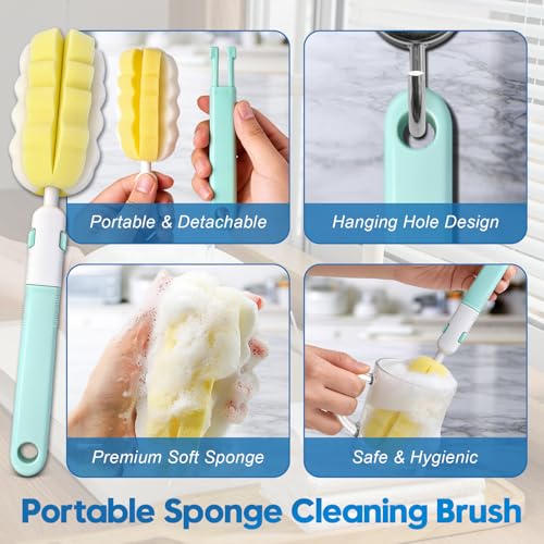 Bottle Brush Cleaner Set for Bottles, Cups and Straws Cleaning, 14 Pack