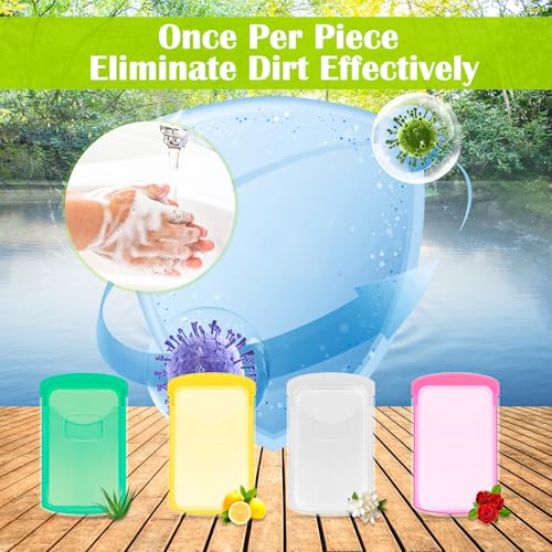 HongyiTime 2 Boxs (100 Sheets) Hand Washing Soap Sheets for Outdoor Travel,Portable Camping Hand Soap,Hiking Washing Hand Bath Paper Soap for Travel,BBQ,Party,School,Girls(Yellow&Pink) - color: YellowPink