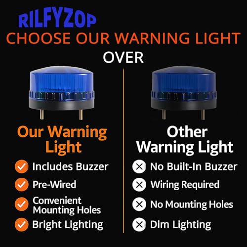 Industrial Round Beeper Warning Light D-5061-J Blue AC 110V-120V 75dB Steady - color: Blue Steady, style: 110V