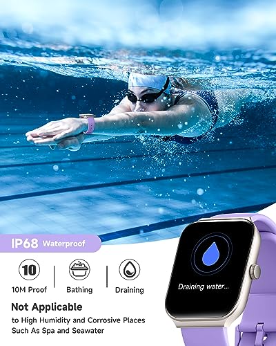 1.95" Smart Watch for Women with ALEXA, Fitness Watch for Android iOS Phone - color: Lilac