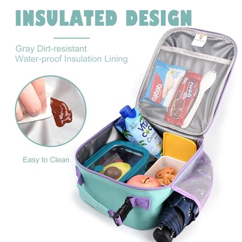 CaCTOUR Lunch Box Kids,Premium Insulated Lunch Bag for Girls Boys,Soft Bag Mini Cooler Back to School Thermal Reusable Lunch Bag for Work School Picnic (Light Green) - color: B-Light Green