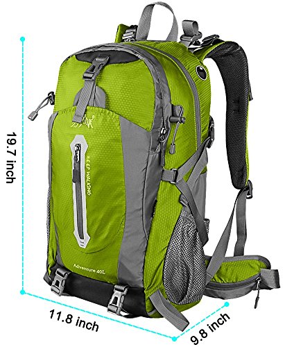 WATERFLY Lightweight Packable Hiking Backpack, 30L Day Pack | Foldable, Water Resistant Travel Daypack with Multiple Pockets, Wet Pocket, Ultralight Day Pack for Woman Man, Everyday Carry - color: Green & Yellow