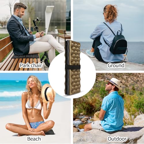 FOCHIER F Stadium Seat Pad, Camping Foam Pad, Foldable Z Stadium Seat Cushion Insulated Sitting Pad for Camping Backpacking Stadium Outdoor Picnic, Hiking, Mountaineering,Bleachers - color: Black 2PC