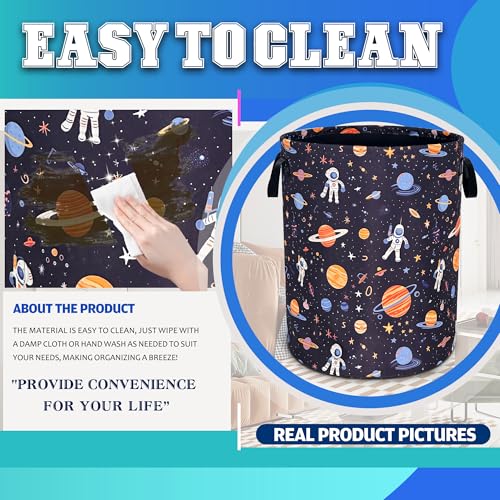 Astronaut Planet Universe Laundry Basket Foldable Oxford Cloth 18.9x16.5 In - color: Astronaut