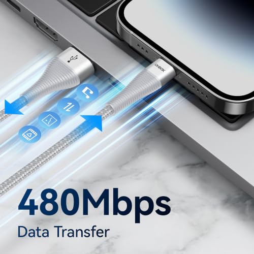 Extra Long USBC Cable 15FT, Type C Cable Fast Charging Cord USB C Charger | Durable Heavy Duty Phone Charger Cable for iPhone 17 16 15, iPad Pro, Air, Mini, Samsung Galaxy S26, Z Flip 7, Pixel - Silver - color: Silver, size: 15 FT - 1 Pack, style: USB A t