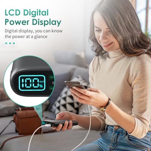 Portable Charger 38800mAh Power Bank with 5 Outputs & 2 Inputs,PD USB C In&Out Fast Phone Charging External Battery Pack Backup,Travel Essential Outdoor for iPhone 17/16/15,Android Samsung Galaxy etc - color: Black