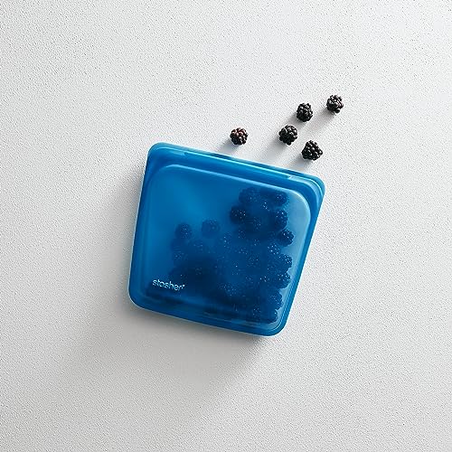 Stasher Premium Reusable Silicone Sandwich Bag, Blueberry, 28 oz - color: Blueberry