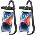 Rynapac Waterproof Phone Pouch 2 Pack, Waterproof Phone Case, [Up to 8.5''] | Face Unlock, Touchscreen, Durable IPX8 Dry Bag for iPhone 17 16 15 Pro Max, Includes Lanyard, Beach & Cruise Essentials 2026 - color: [Black + Black] Waterproof Phone Pouch