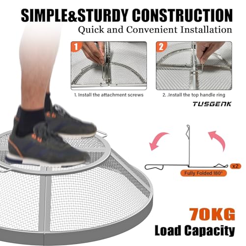 Fire Pit Spark Screen for Solo Stove Bonfire, 19.5 Inch | 304 Stainless Steel, Detachable Spark Shield for Backyard Family Fires, Camping, and Marshmallow Roasting - size: Bonfire Shield 19.5Inch