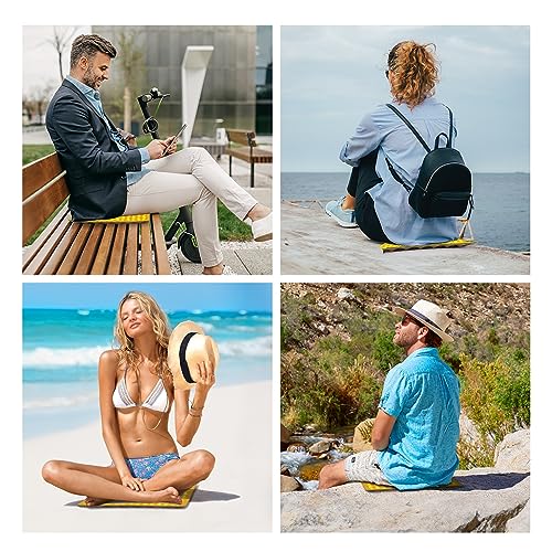 FOCHIER F Stadium Seat Pad, Camping Foam Pad, Foldable Z Stadium Seat Cushion Insulated Sitting Pad for Camping Backpacking Stadium Outdoor Picnic, Hiking, Mountaineering,Bleachers - color: Yellow 2PC