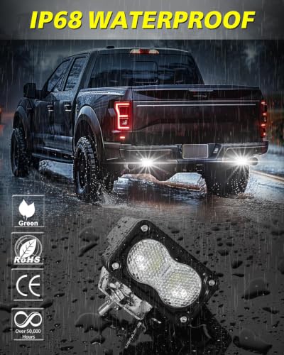 Diffused LED Pods 3 Inch 40W CREE LED Auxiliary Work Lights | High Intensity CREE LEDs Scene Lights Ditch Camper Fishing Area Lights for Trucks Pickup Camper Tractor Trailer SUV - color: White