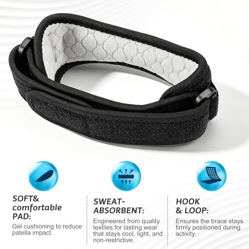 IPOW Patella Tendon Knee Strap 2 Pack Knee Pain Relief & Patella Stabilizer Knee Strap, Patellar Tendon Support Strap, Knee Brace for Running, Hiking, Soccer, Basketball, Jumpers Knee, Tennis, Volleyball & Squats - color: Black-2026 Style