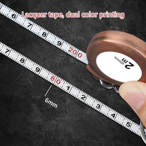 2M Silver Tape Measure Keychains Stainless Steel Tape Measure Tape Measure Keychains Functional Mini Retractable Measuring Tape Keychains for Fabric Cloth Measure Linear Measurement