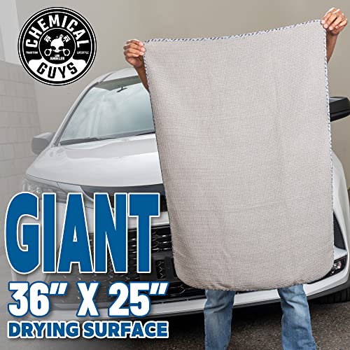 Chemical Guys, Waffle Weave Gray Matter Microfiber Drying Towel, 25 x 36 in | Waffle-weave towel with soft-banded edges soaks up sheeting water for a fast, scratch-free dry on paint and glass. - color: Gray, size: 25"x 36"