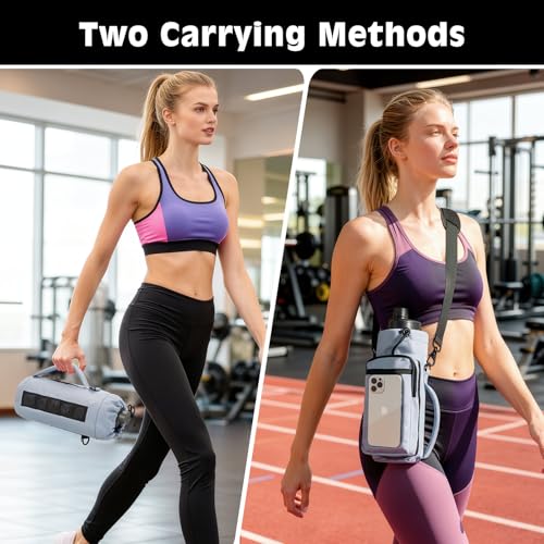MoKo Magnetic Gym Bag, Magnetic Water Bottle Holder with Clear Phone Pouch - color: Blue