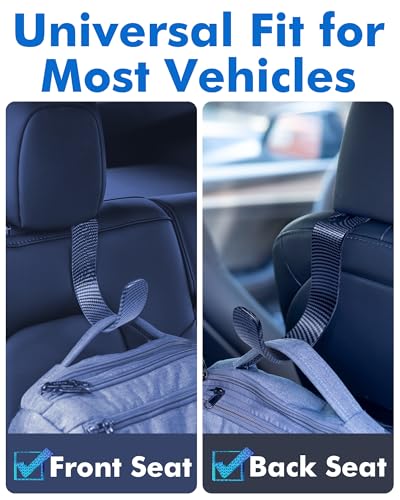XL Hard Hat Holder for Truck, Carbon Fiber Style Headrest Hooks, 2PK | Extra-Large 7.3 x 5 in Design, 44 lb Capacity, Lightweight Nylon-Microfiber Construction - size: 2-Pack-Carbon Fiber Style