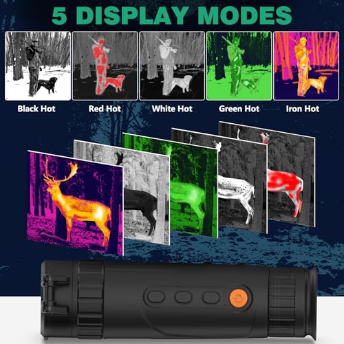 Night Vision Monocular 384x288 (50 Hz) Thermal Imaging Monoculars, 4X Digital Zoom, Detection 3620yd, 5 Mode, 7H+, No-Shutter Tech WiFi Heat Vision Infrared Imager for Hunting Camping - size: 25MM