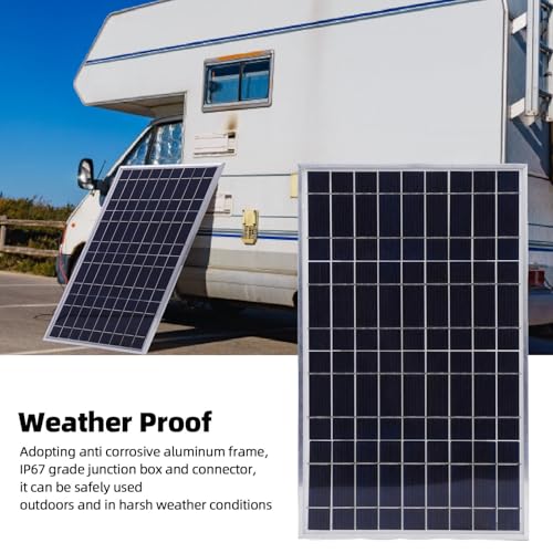 Sanpyl 100W 12V Solar Panel Kit, Portable Monocrystalline Silicon Solar Panel with Controller for Travel Outdoor, IP67 Water Proof, for RV Boat Trailer Automotive
