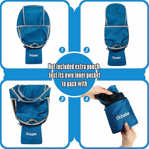 Ultra Lightweight Foldable Backpack,Water Resistant Small Packable Hiking Daypack Outdoor Camping Travel Bag - color: Blue, size: 15L