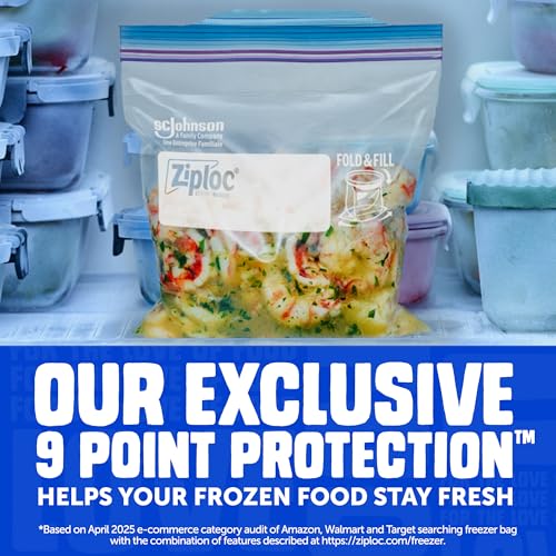 Ziploc Gallon Food Storage Freezer Bags, Stand-Up Bottom, Easy to Fill, 28 Count - size: 28 Count (Pack of 1)