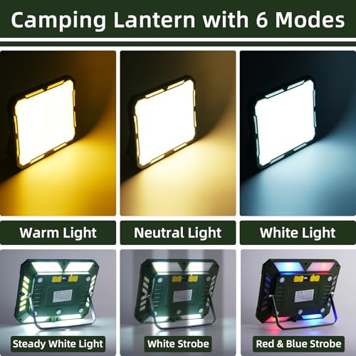 3000LM Camping Lights, Rechargeable Camping Lantern for Power Outages, - size: X-Large