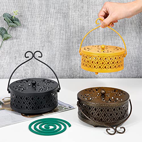 MyLifeUNIT Mosquito Coil Holder, Retro Portable Mosquito Incense Burner for Home and Camping (Black) - color: Black