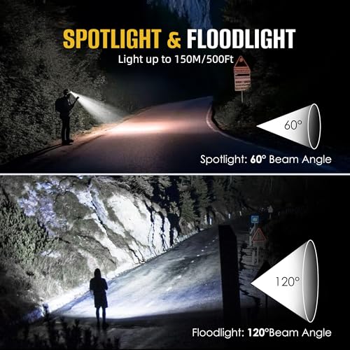 HOKOILN 4-Pack 1300LM LED Headlamp Rechargeable with Green & Red Light - color: Cool Black, size: 4 Packs