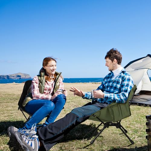 Ultralight Camping Chair, Portable Folding Chair Support 330 lbs, Compact Backpacking Chair with Carry Bag for Hiking Travel (Green)
