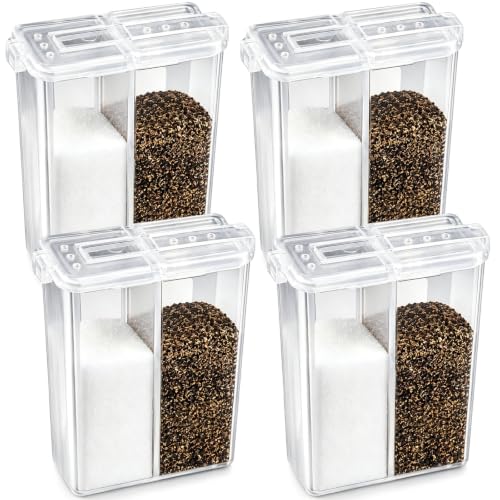 4Pcs Mini Salt and Pepper Shakers, Spice Shaker Set, Travel Seasoning Containers, Refillable Plastic Jars with Lids for Home, Restaurant, Wedding, Camping, RV, BBQ, Picnic Cooking - size: 4pcs
