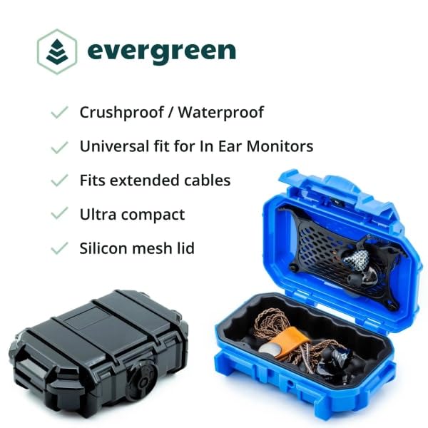 Evergreen | in Ear Monitor Protective Cases for IEM - Compatible with KZ ZS10 Pro, ZST, ZEX, AS10, AS16, ZSN Pro X, YINYOO, TANGZU, Moondrop, Shure SE215, Sennheiser, Airpods (52 Blue) - color: Blue, size: 52
