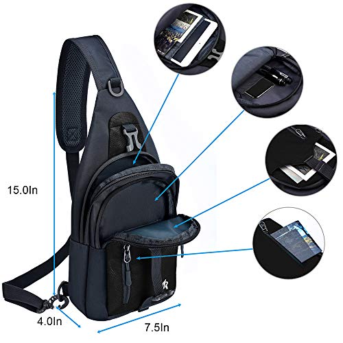 Y&R Direct 14 Colors Lightweight Sling Backpack Sling Bag Travel Hiking Small Backpack for Women Men Gifts | Lightweight - color: Black