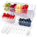 Chilled Garnish Tray with 5 Small Removable Containers and Compartments | Ice Chilled Condiment Organizer Server, Clear Garnish Serving Platter for Fruit, Salad, Food, Outdoor Events, Picnics - size: 1 Pack