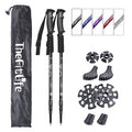 Telescopic Trekking Poles for Hiking, Anti-Shock Nordic Walking Sticks - color: Black