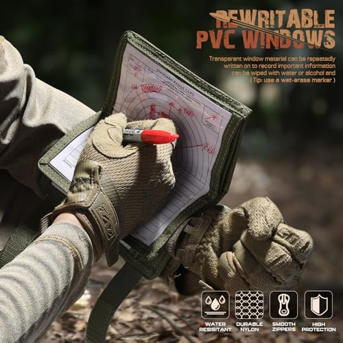 LIVANS Map Case Wrist Pouch Tactical Arm Sleeve for Army Military Gear Gift - color: Ranger Green