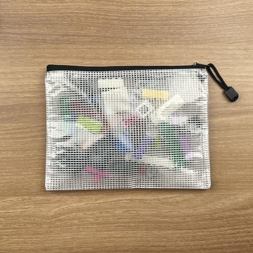 A3(17"x 11.5")-Mesh Zipper Pouch Plastic Zipper File Zip Document Folders for Office Supplies Travel Bags,6-Pcs,Multicolor - size: A3