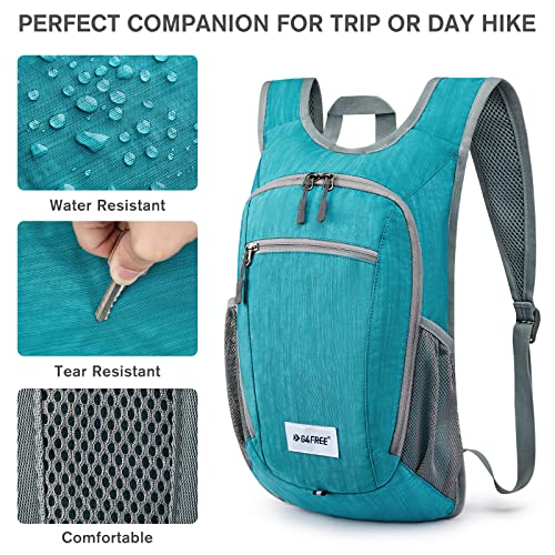 G4Free 10L/15L Hiking Backpack Lightweight Packable Hiking Daypack Small Travel Outdoor Foldable Shoulder Bag - color: Teal Blue, size: 10L