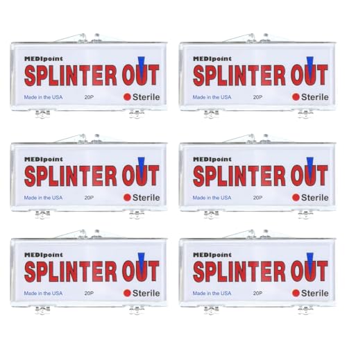 Splinter Out Splinter Remover 20 Count (Pack of 6) | Fast, Painless Splinter Removal | Essential First Aid for Home, Work, Travel & Camping | Ideal for Hiking, Woodworking, Gardening & Outdoors