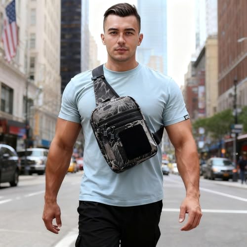 Shoulder holster bag for concealed carry of handguns Chest pack with Sling Ccw Sling Bag Tactical Crossbody Bag - color: Pink