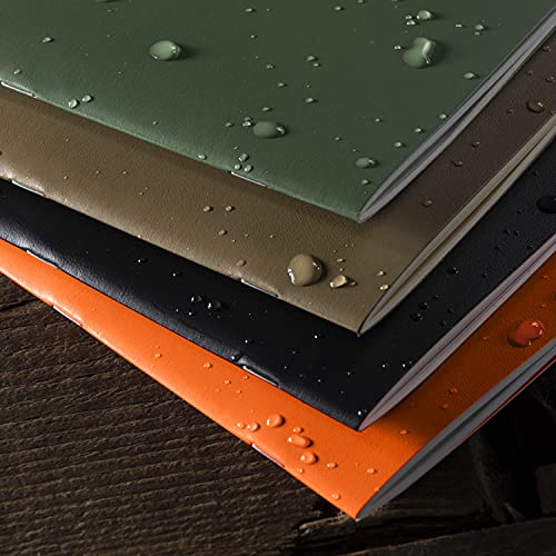 Rite in the Rain LG Stapled Notebook, 6.625" x 8.5", Tan Cover, Universal Pattern, 3 Pack (No. 971T-LGL3) - color: Tan, style: Universal