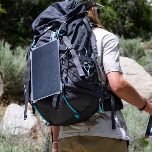 Paleblue Approach 1 Portable Solar Panel Charger – 7W Single Panel Foldable Solar Phone Charger with Dual USB Ports, Grip Cords & Stash Sleeve for Hiking, Camping, Backpacking & Off-Grid Power