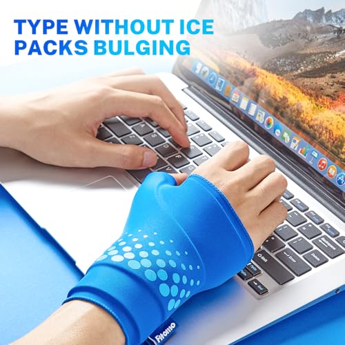 Thumb & Wrist Ice Pack Wrap, Long-Lasting Cold Compression for Pain Relief - size: S/M, style: Blue