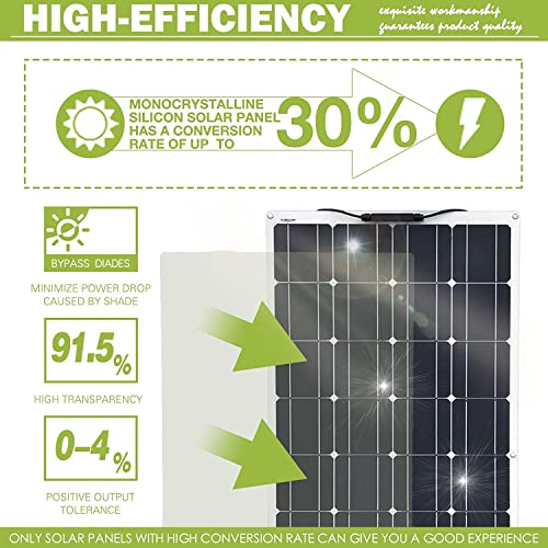 1000 Watt Solar Panel Kit, with Inverter & Charge Controller(40A) 2pcs 500 Watt Flexible Monocrystalline Solar Panel kit Photovoltaic Module for 12-48V Battery Charging Car Battery Camper RV - color: Milky white