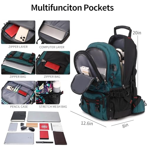Nerlion 40L Hiking Backpack Travel Backpack for Men Women Camping Waterproof Outdoor Hiking Daypack Lightweight Backpack (Dark Green) - color: A2- Dark Green