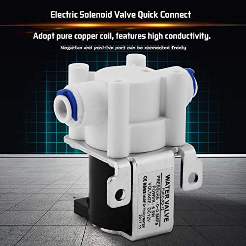 Vipxyc Water Valve, DC 12V Copper Plastic Electric Solenoid Valve Normally Close Purifier Water Valve for Water Filters