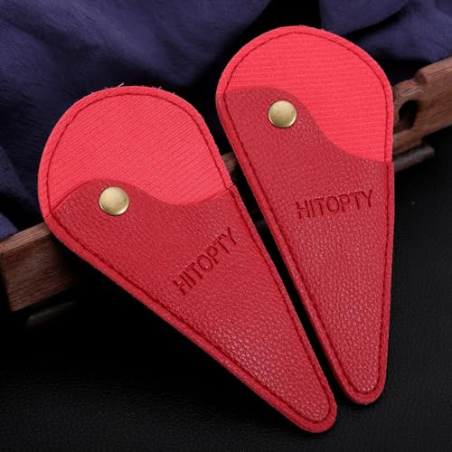 2-Pack 5.3 inches Small Scissors Protective Cover | PU Leather, Compact, Ambidextrous, Scissors Case Sheath for Storing Craft Embroidery Sewing Facial Hair Shears, Red - color: red