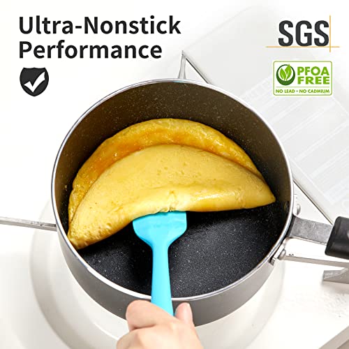 Nonstick Saucepan Set - 1.5 Quart and 2.5Quart,Ultra Non Stick Sauce Pan Small Pot with Glass Lid,Great for Home Kitchen Restaurant,Black - size: 1.5+2.5 sets