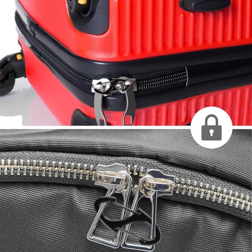 Zipper Clips Anti Theft, 20 Pcs Zipper Pull Locks for Backpacks, Double-Sided Spring S Carabiner Clasps Theft Deterrent for Luggage Suitcase Handbags Keys Purse - color: Black