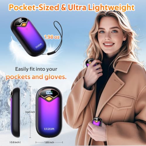 Hand Warmers Rechargeable - Magnetic Electric Hand Warmers 2 Pack, LED Display, 4 Settings Fast Heating Reusable Portable Heater Handwarmers for Golf Hunting Camping Essentials, Gifts for Men Women