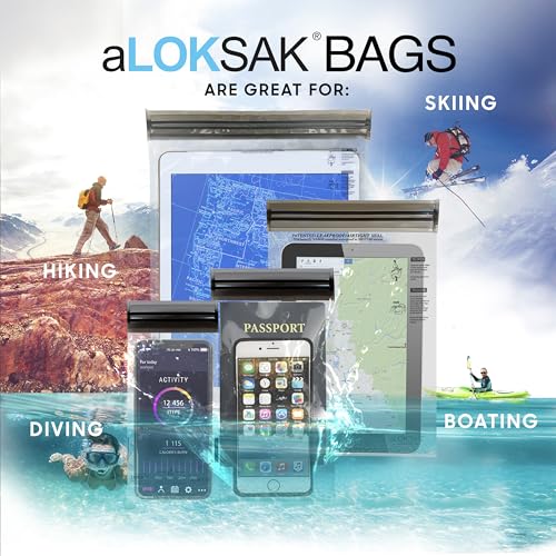 LOKSAK - aLOKSAK Waterproof Cellphone Dry Bags - Airtight Underwater Phone Pouch - Touch Screen Compatible - Diving Certified - size: 6 X 9 inch - 2 Pack